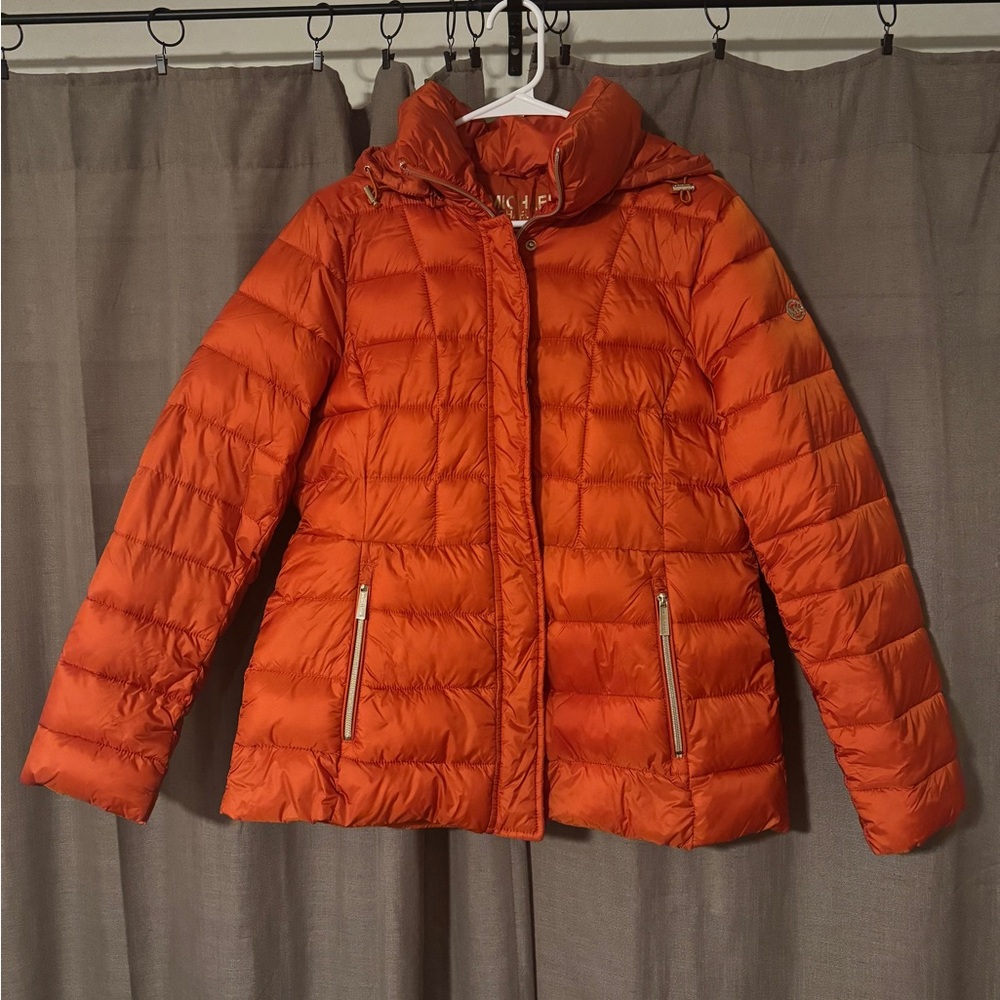 Michael Kors Packable Down Puffer Jacket Orange